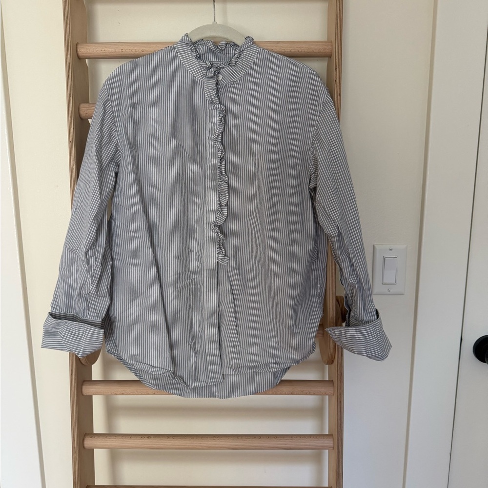 J. Crew Blue Striped Women’s Button Down Shirt